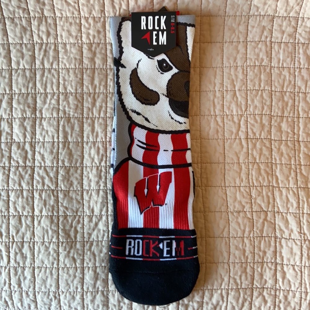 Wis Badgers Crew Socks